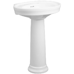 Mirabelle MIRBR350AWH/MIRBR358AWH Boca Raton Pedestal Bathroom Sink - White Mirabelle MIRBR350AWH/MIRBR358AWH Boca Raton Pedestal Bathroom Sink - White