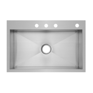 MIRDM1BZ4 Sitka Stainless Steel Dual Mount Single Bowl Kitchen Sink - Stainless Steel MIRDM1BZ4 Sitka Stainless Steel Dual Mount Single Bowl Kitchen Sink - Stainless Steel